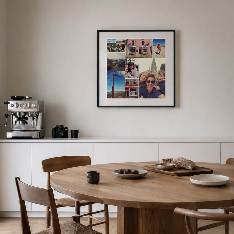 Square Custom Framed Bespoke Collage in a black frame